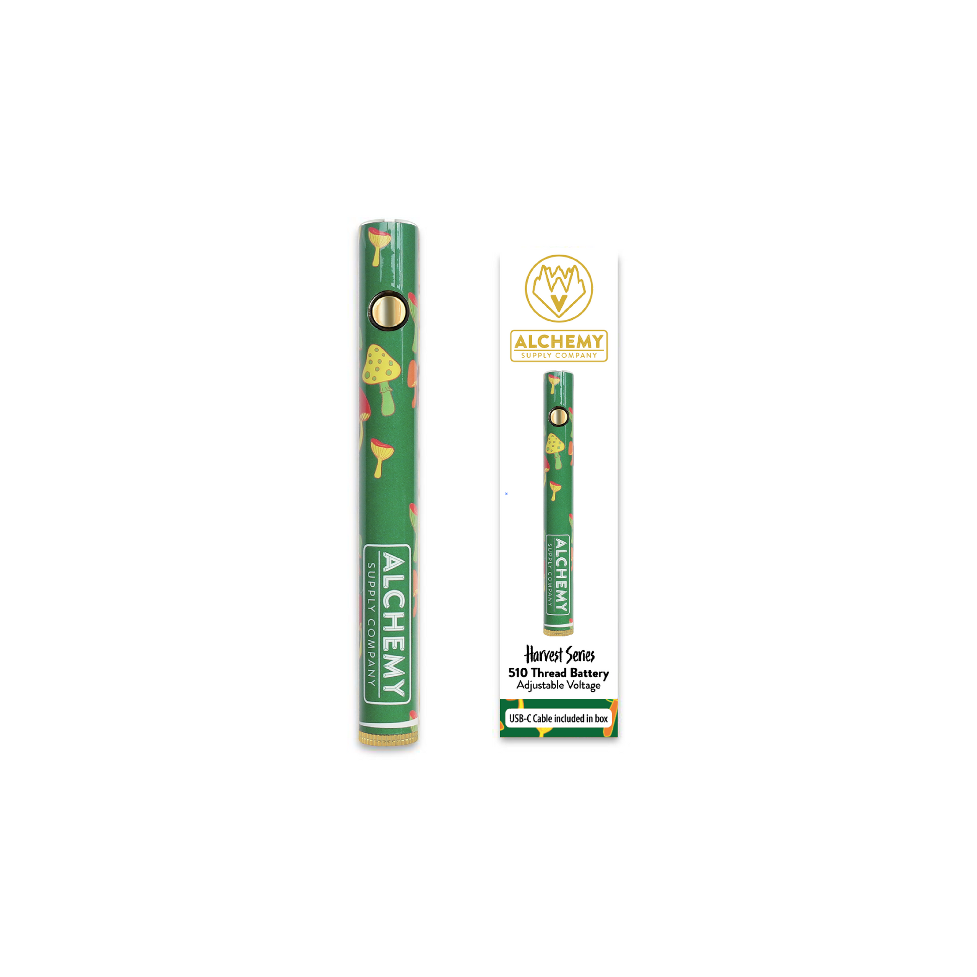 510 Thread Adjustable Battery - Rasta Mushroom – Alchemy
